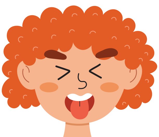 厌恶情绪的脸。带有情感表达的小孩剪贴画图片下载