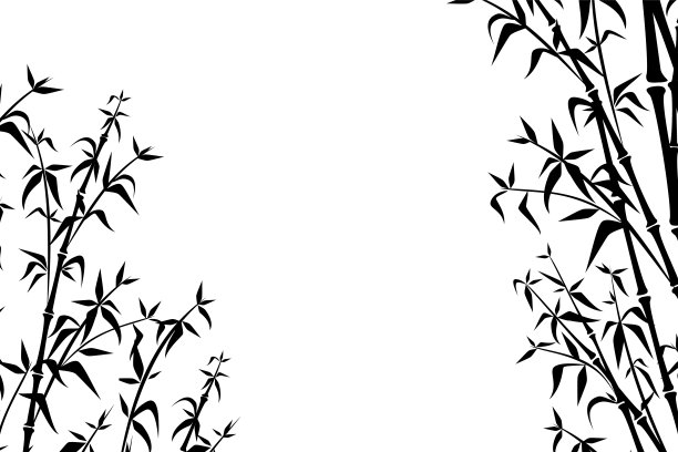 竹林装饰架。垂直边界。矢量隔离设计元素。图片下载