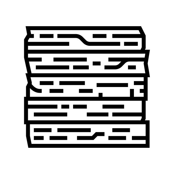木材线图标矢量插图板图片下载