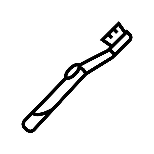 牙刷牙科护理线图标矢量插图图片下载