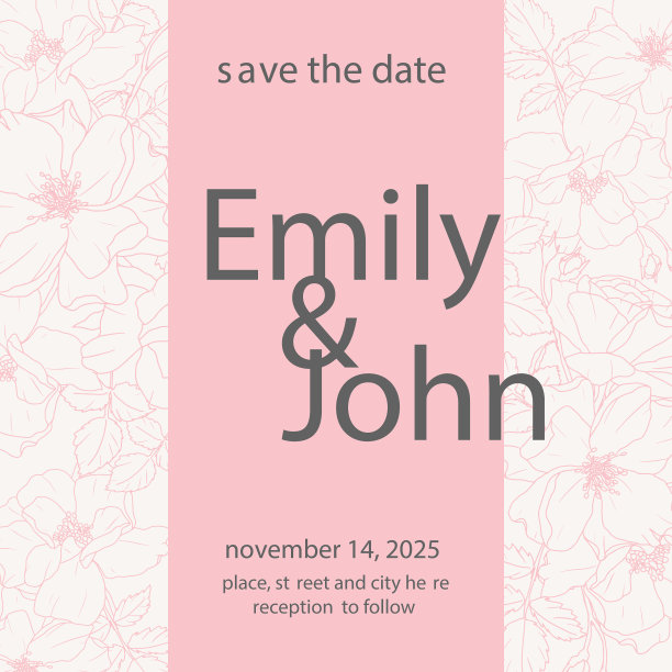 粉色涂鸦线条艺术牡丹花最小的正方形图片下载