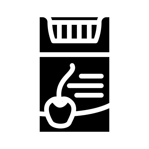 樱桃味香烟字形图标矢量插图图片下载