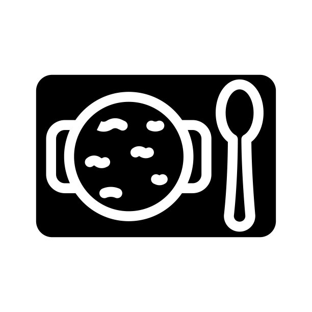 菠菜汤字形图标矢量插图图片下载