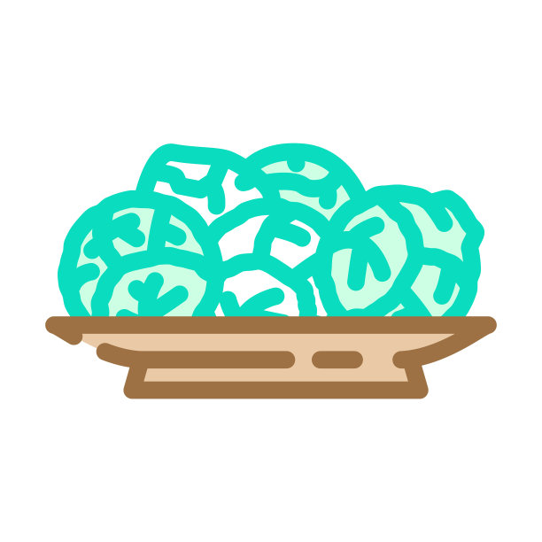 球芽甘蓝颜色图标矢量插图图片下载