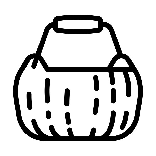 宝贝桶南瓜线图标矢量插图图片下载