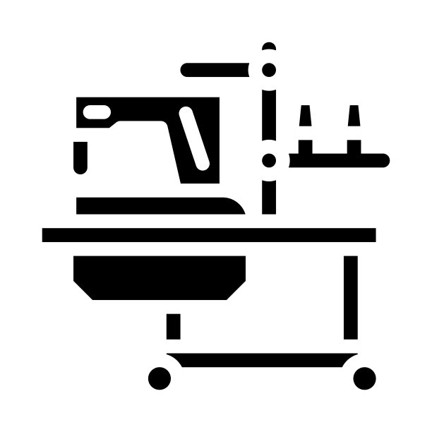 缝纫机字形图标矢量插图图片下载