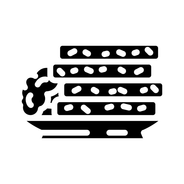 西兰花煎饼字形图标矢量插图图片下载