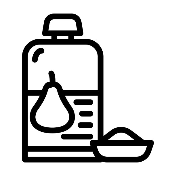 梨宝宝食品线图标矢量插图图片下载