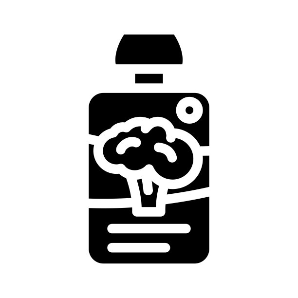 婴儿食品西兰花字形图标矢量插图图片下载