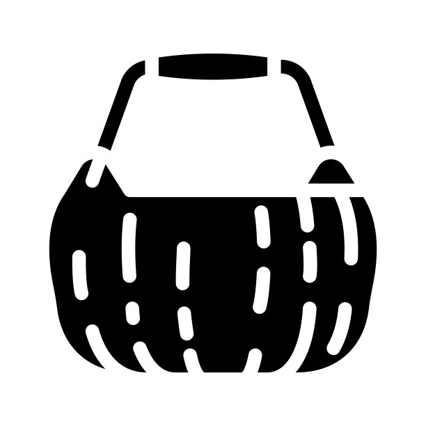 宝宝桶南瓜字形图标矢量插图图片下载