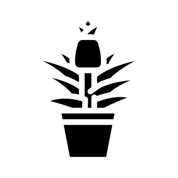 植物花菠萝字形图标矢量插图图片下载