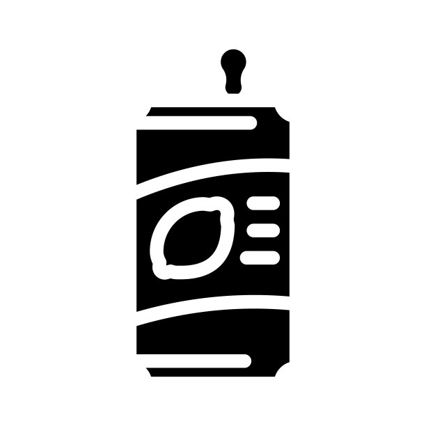 柠檬味汽水字形图标矢量插图图片下载