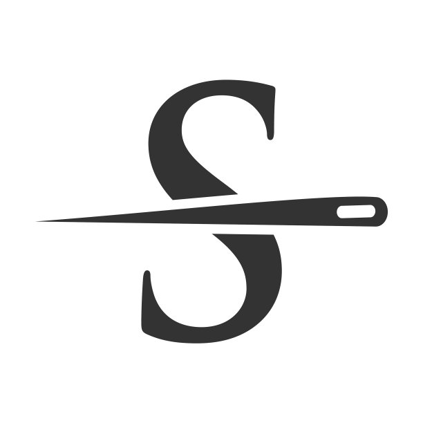 首字母的裁缝标志针和线。图片下载