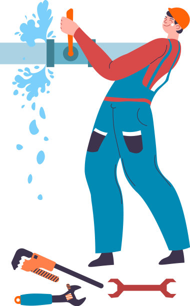 水管工专业修理管道漏水图片下载