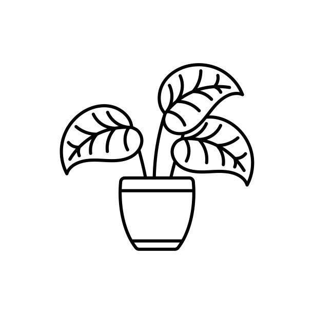 植物线艺术图标设计模板矢量插图图片下载