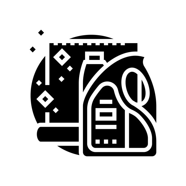 地毯清洁清洁剂字形图标矢量插图图片下载