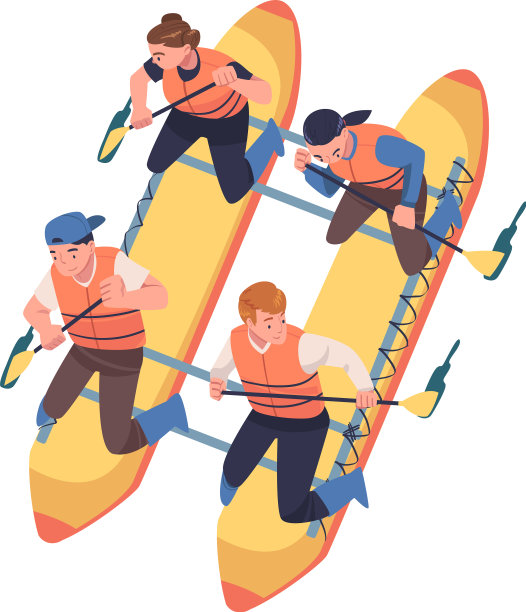 男人和女人性格漂流在充气筏图片下载