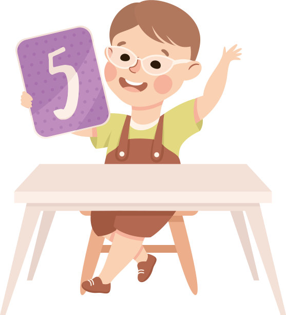 5号的小男孩坐在书桌前图片下载