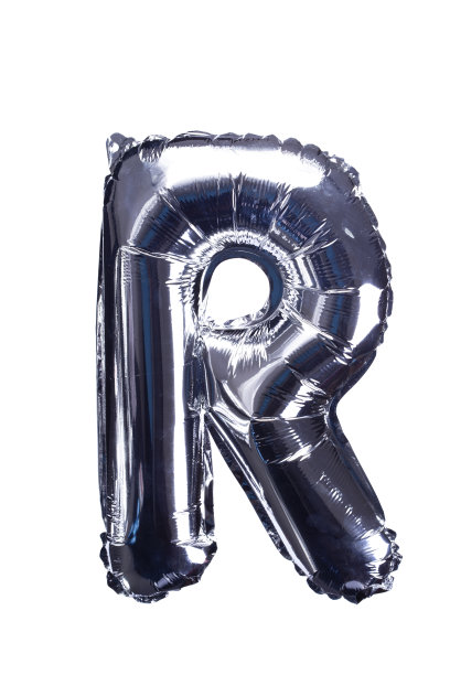 白色背景气球上的英文字母图片下载