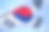 蓝天映衬下的韩国国旗图片下载