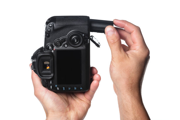 照片相机在手孤立在白色背景图片下载