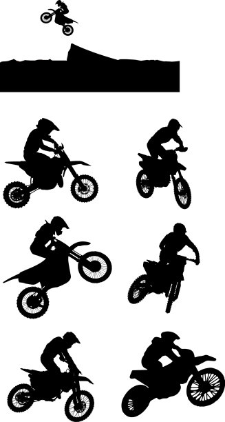 摩托十字轮廓在白色图片下载