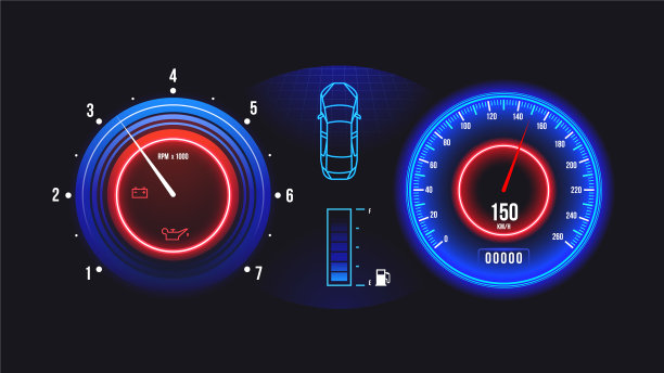 汽车仪表盘电动汽车速度计图片下载