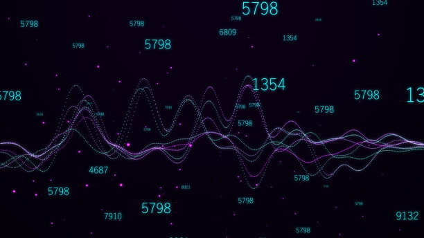 股票、交易所、投资或加密货币图表。商业背景。抽象的音乐浪潮。带点的均衡器。3 d渲染。图片下载