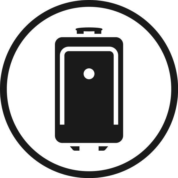 行李图标圆形行李存放贴纸黑色图片下载