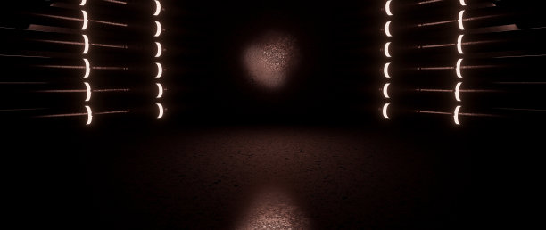 超现实技术金属停车场展厅汽车车库黑色旗帜背景空间时代概念图片下载