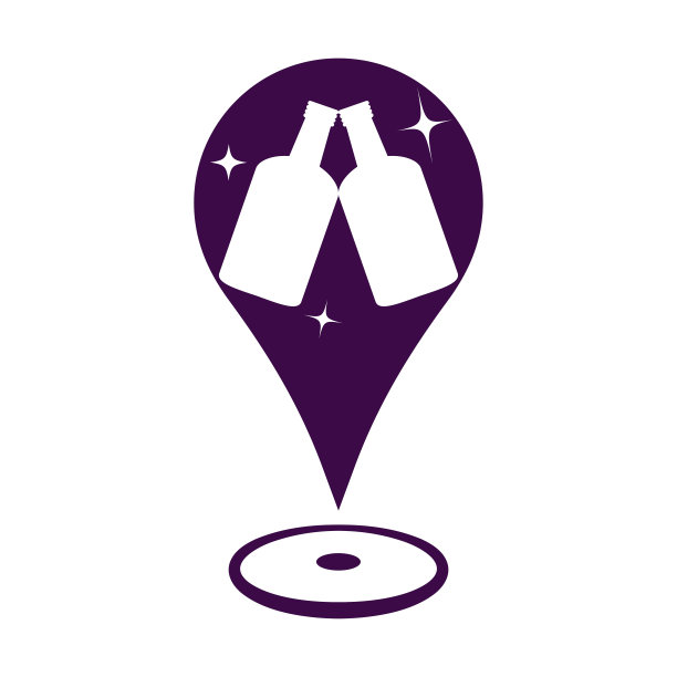 碰杯的饮料瓶放在定位标记上，矢量图片下载