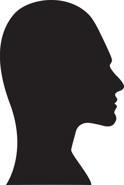 女性剪影女性的脸图标在一个黑色图片下载