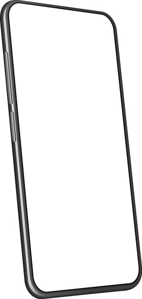 倾斜的手机模型逼真的空白显示框架图片下载