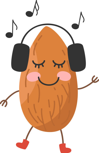 可爱的卡通杏仁白色背景图片下载