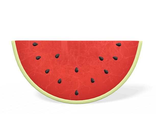 西瓜切片孤立在一个白色背景的3d渲染图片下载