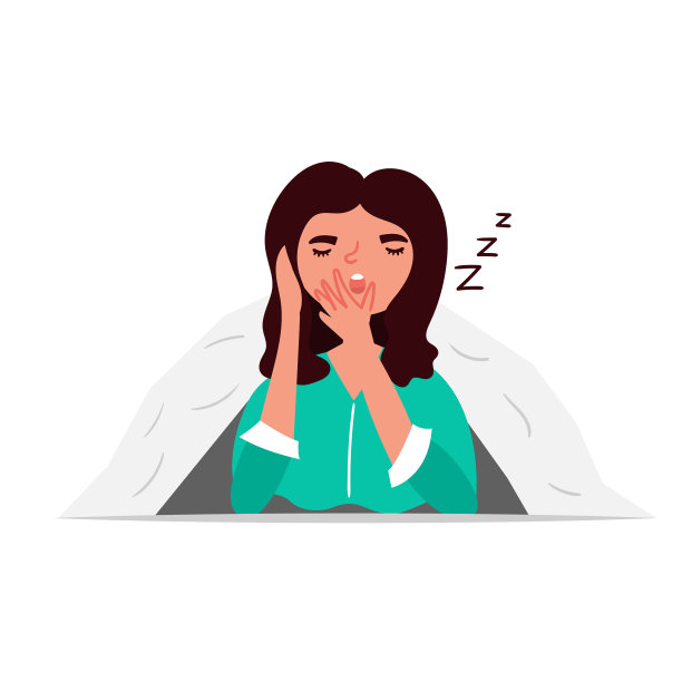 女孩在被窝里打哈欠图片下载