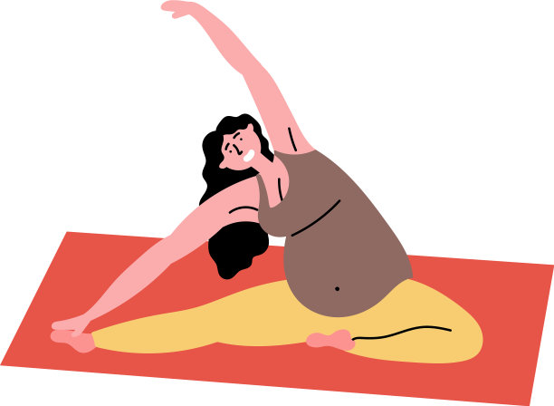 怀孕的女孩做瑜伽编辑文件eps 10图片下载