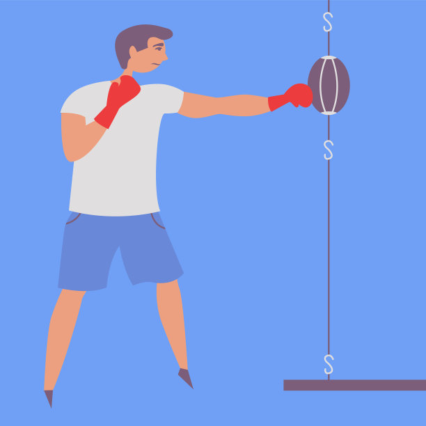 他在一个小梨上训练拳击图片下载