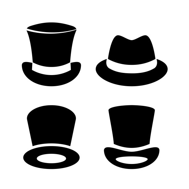 复古的帽子矢量图标集图片下载
