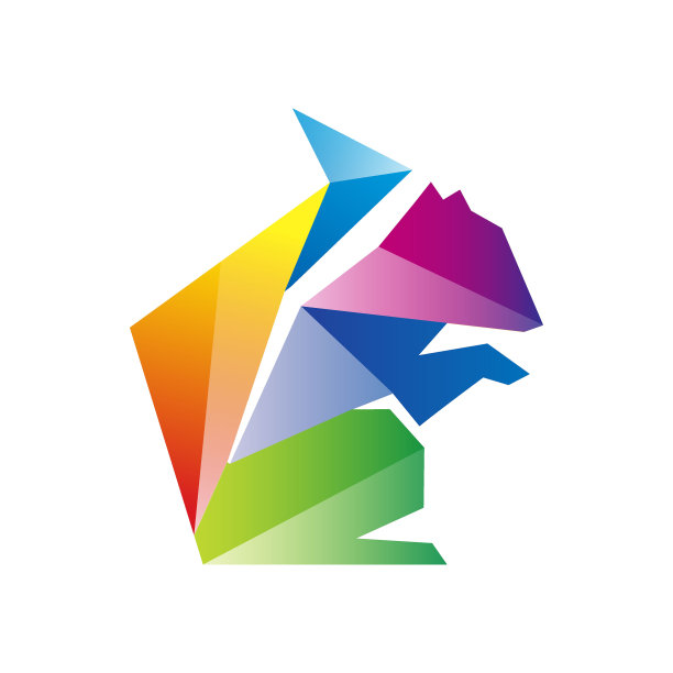 松鼠标志渐变彩色风格图片下载