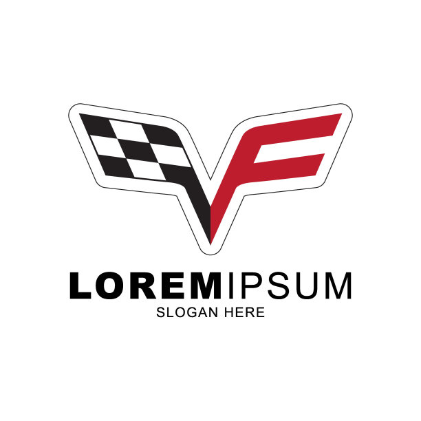 F标志矢量与旗帜赛跑剪影形状的极限运动等图片下载