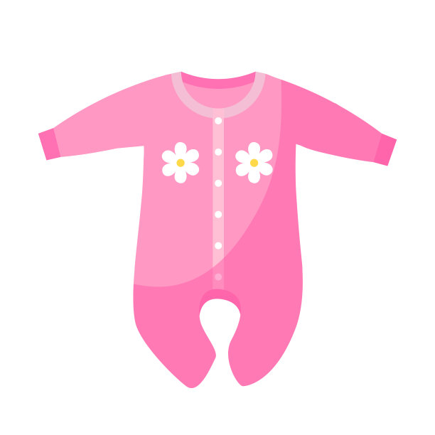 新生儿连体衣，单色粉色连体衣，可爱的紧身衣和小女孩套装图片下载