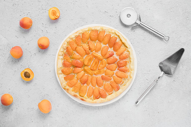 桃子披萨和桃子图片下载