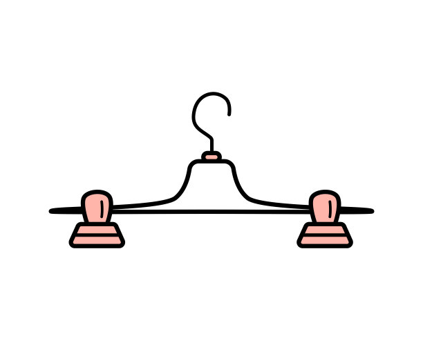 Icon衣架，配件衣柜试衣间。在白色背景上隔离的矢量插图。图片下载