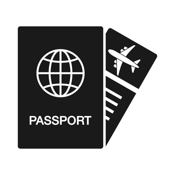 护照图标。个人文档的象征。旅行概念矢量图图片下载