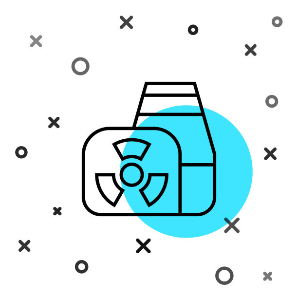 黑线核电站图标孤立上图片下载