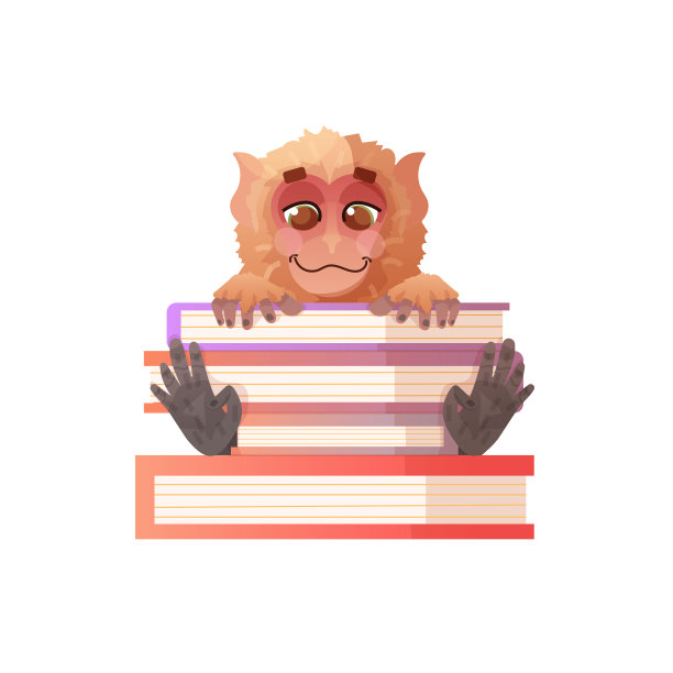 日本猕猴坐着看书。图片下载