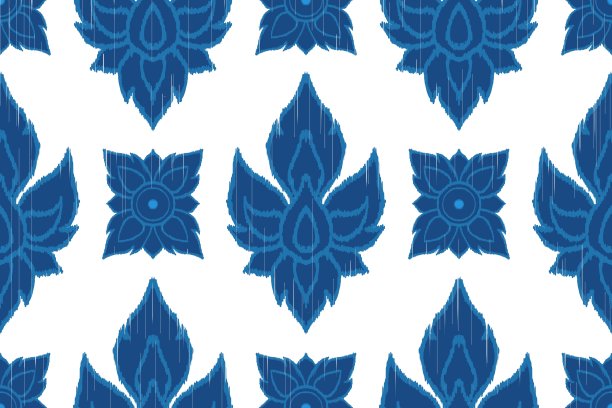 插图，伊卡特印花纺织品图案墙纸图片下载