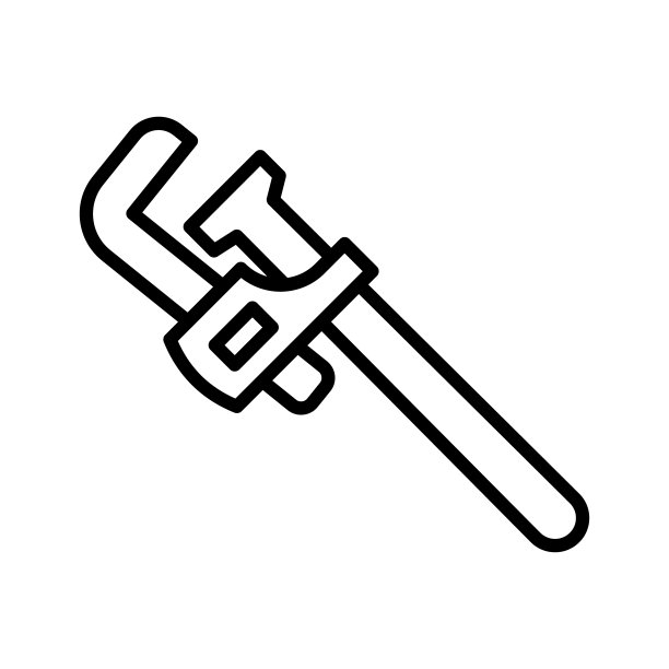 管扳手图标。孤立在白色背景上的象形文字。图片下载