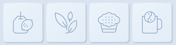 用柠檬松饼叶和时间固定茶包图片下载